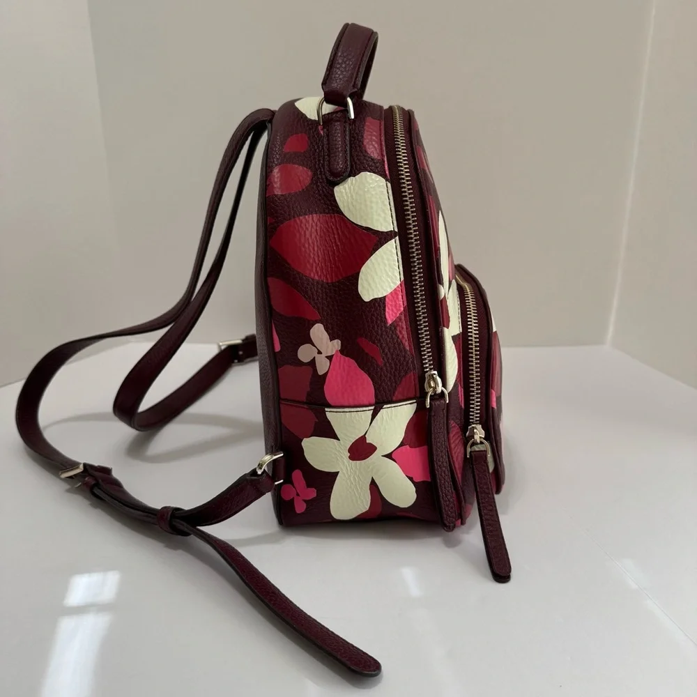 Kate Spade WKRU7023 Jackson Forest Floral Leather Backpack Pink Multi